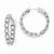 Sterling Silver Rhodium Plated CZ In & Out Hoop Earrings