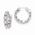 Sterling Silver Rhodium Plated CZ In & Out Hoop Earrings