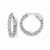 Sterling Silver Rhodium Plated CZ In & Out Hoop Earrings