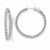 Sterling Silver Rhodium Plated CZ In & Out Hoop Earrings