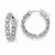 Sterling Silver Rhodium Plated CZ In & Out Hoop Earrings