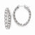 Sterling Silver Rhodium Plated CZ In & Out Hoop Earrings