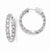 Sterling Silver Rhodium Plated CZ In & Out Oval Hoop Earrings