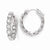 Sterling Silver Rhodium Plated CZ In & Out Oval Hoop Earrings