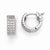 Sterling Silver Rhodium Plated CZ Small Hinged Hoop Earrings
