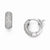 Sterling Silver Rhodium Plated CZ Small Hinged Hoop Earrings