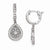 Sterling Silver Rhodium Plated CZ Hinged Hoop Dangle Teardrop Snowflake Ear, Jewelry Earrings