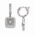 Sterling Silver Rhodium Plated CZ Hinged Hoop Dangle Square Snowflake Earri, Jewelry Earrings