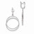 Sterling Silver Rhodium Plated Polished CZ Hinged Double Hoop Dangle Earrin, Jewelry Earrings