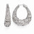 Sterling Silver Rhodium Plated CZ Oval Hinged Hoop Earrings