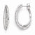 Sterling Silver Rhodium Plated Polished CZ Hinged Oval Double Hoop Dangle E, Jewelry Earrings