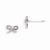 Sterling Silver Pink CZ Bow Kids Post Earrings