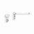 Sterling Silver Pink CZ Key Kids Post Earrings