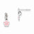 Sterling Silver Pink Enamel Kids Flower Dangle Earrings