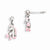 Sterling Silver Pink Enamel Kids Horse Dangle Post Earrings