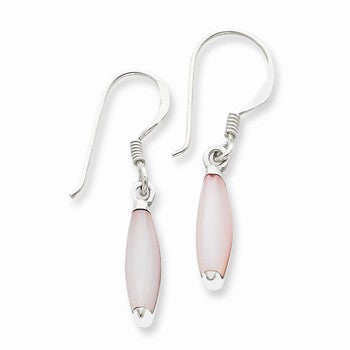 Sterling Silver Pink Shell Dangle Earrings
