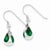 Sterling Silver Green Resin Raindrop Earrings