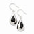 Sterling Silver Fancy Black Resin Earrings