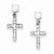 Sterling Silver CZ Cross Earrings