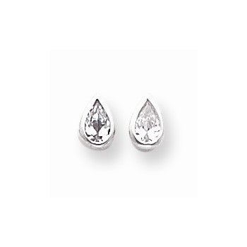 Sterling Silver Teardrop CZ Earrings