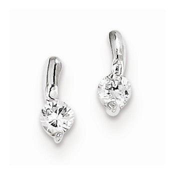 Sterling Silver CZ Post Earrings
