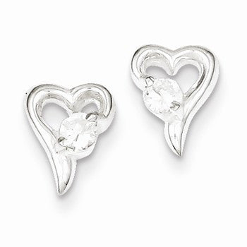 Sterling Silver CZ Post Earrings