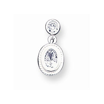 Sterling Silver Oval CZ Earrings