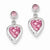 Sterling Silver Pink Heart CZ Earrings