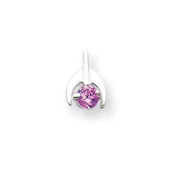 Sterling Silver Pink CZ Post Earrings