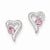 Sterling Silver Pink CZ Heart Post Earrings