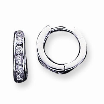 Sterling Silver CZ Hoop Earrings