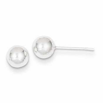Sterling Silver Polished 6mm Ball Earrings