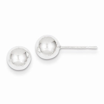 Sterling Silver Polished 7mm Ball Earrings