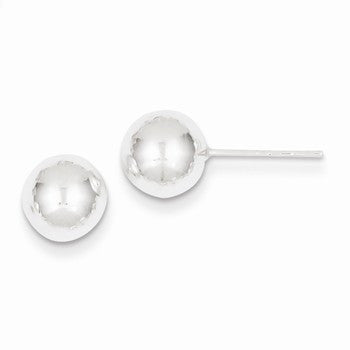 Sterling Silver Polished 8mm Ball Earrings