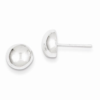 Sterling Silver Polished button Earrings