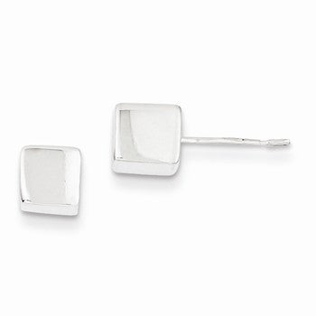 Sterling Silver Polished 6mm Square Earrings