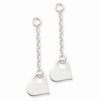 Sterling Silver Dangle Heart Earrings