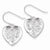 Sterling Silver Etched-design Heart Earrings