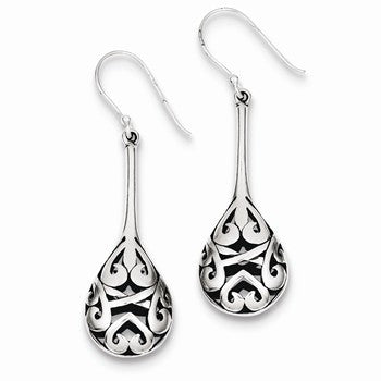Sterling Silver Antiqued Fancy Dangle Earrings