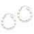 Sterling Silver Polished Beaded Hoop Earrings