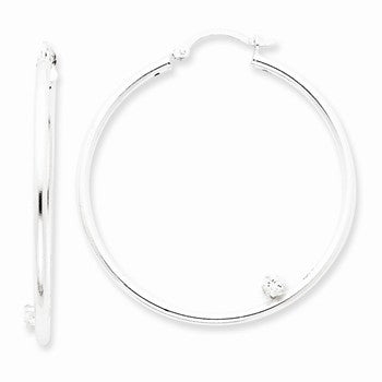 Sterling Silver CZ Hoop Earrings