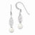 Sterling Silver White Cultured Pearl Filigree Dangle Earrings