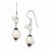 Sterling Silver White Cultured Pearl Crystal Antiqued Dangle Earrings