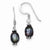 Sterling Silver Black Cultured Pearl Dangle Earrings