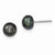 Sterling Silver Black Cultured Pearl button Earrings