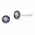 Sterling Silver Black Cultured Pearl button Earrings
