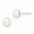 Sterling Silver White Cultured Pearl button Earrings