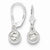 Sterling Silver 6mm Round CZ Leverback Earrings