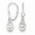 Sterling Silver 6x4mm Oval CZ Leverback Earrings