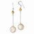 Sterling Silver Champagne CZ/Peach Freshwater CulturedCoin Pearl Earrings